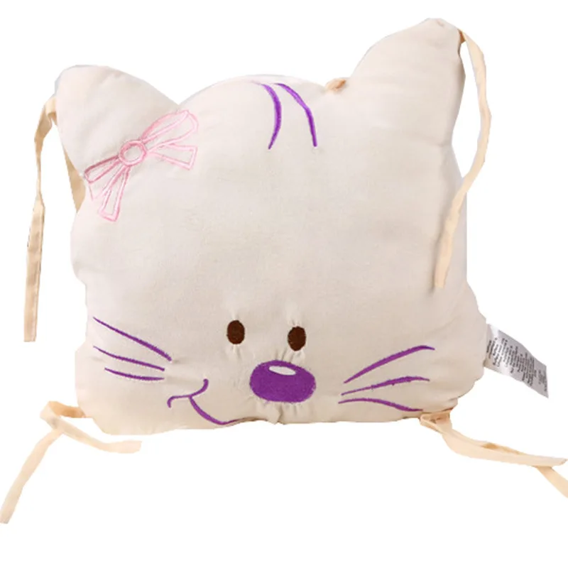 Baby Bed Bumper Bedding Set Cotton Cute Cat Embroidered Design Flexible Combination Baby Bumper Crib Protector Infant Cushion