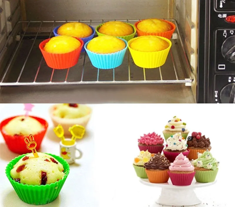 

24Pcs Soft Silicone Cake Muffin Chocolate Cupcake Liner Baking Cup Mold GQ999