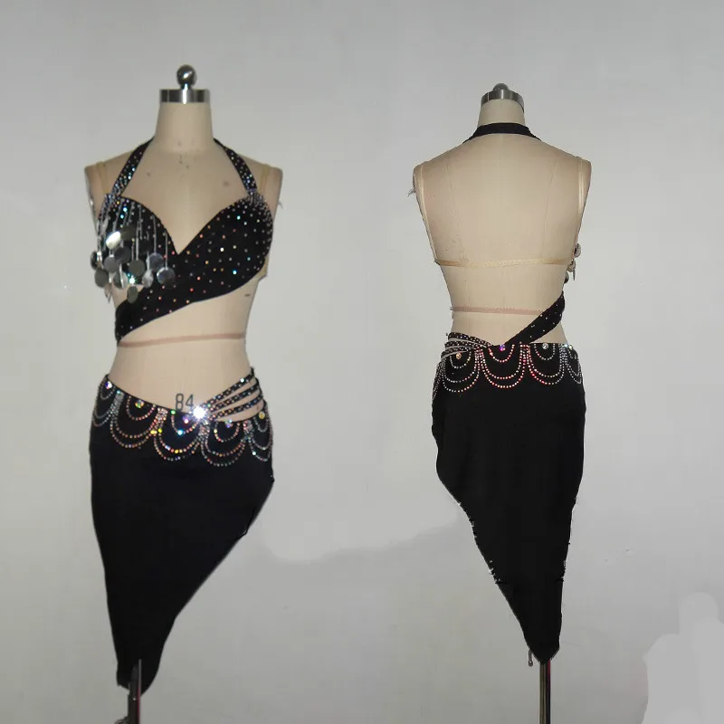Sexy Zwarte Latin Dans Jurk Vrouwen Shiny Rhinestone Concurrentie Pak Salsa Kostuum Zwarte Lovertjes Kwastje Rok Avondjurken Sexy Zwarte Latin Dans Jurk Vrouwen Shiny Rhinestone Concurrentie Pak Salsa Kostuum Zwarte Lovertjes Kwastje Rok Avondjurken