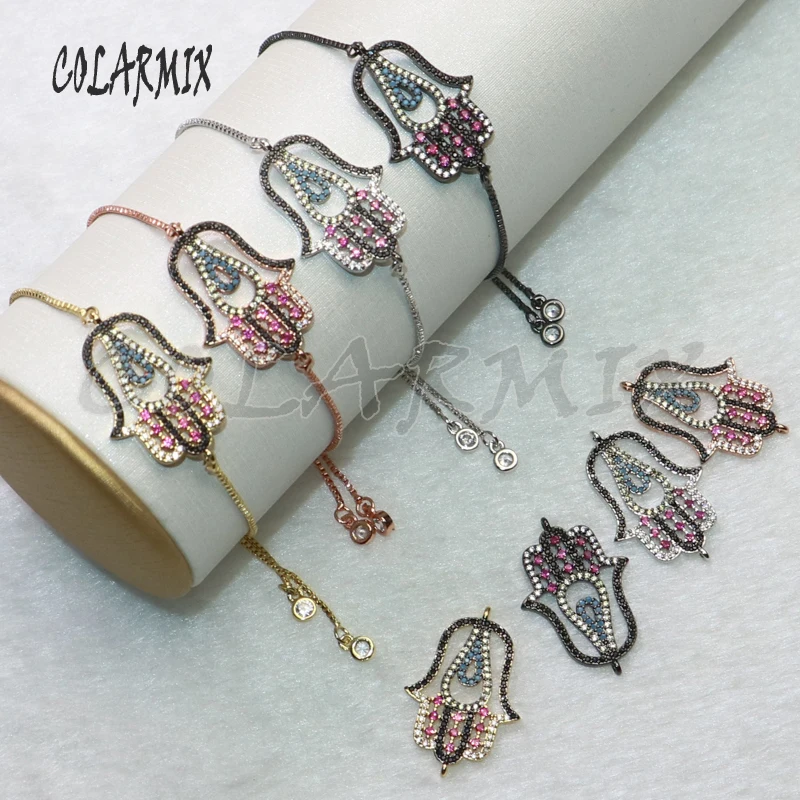 

5 pieces hand flowers bracelet bangle rainbow zircon accessories crystal jewelry bracelets for women jewelry 5435