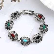 Boho античный серебряный металлический большой толстый Браслет Этнические винтажные женские браслеты для свадебной вечеринки ювелирные изделия Прямая поставка