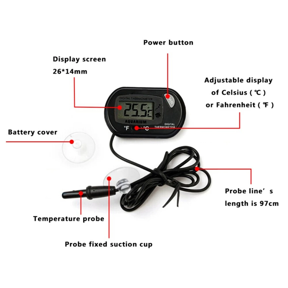 Цифровой термометр с ЖК-дисплеем, аквариумный термограф, прибор для измерения температуры морской воды для контроля температуры аквариума-50~ 70C