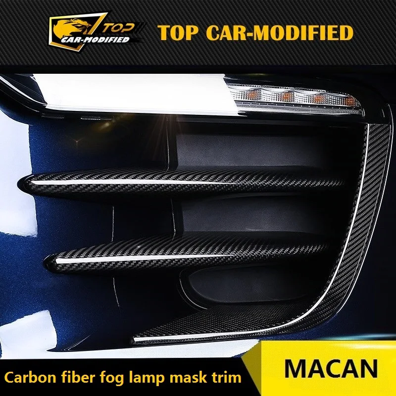 Free Shipping Carbon Fiber font b Car b font Fog Lamp Cover for Porsche Cayenne Macan