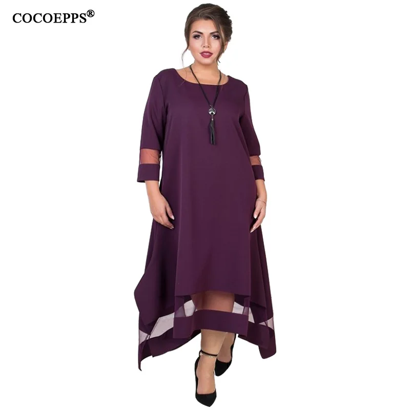 A Line 5xl 6xl Plus Size Winter Dress Mesh Elegant Women Dress Large Size Long Maxi Dress Evening Party Big Size vestidos