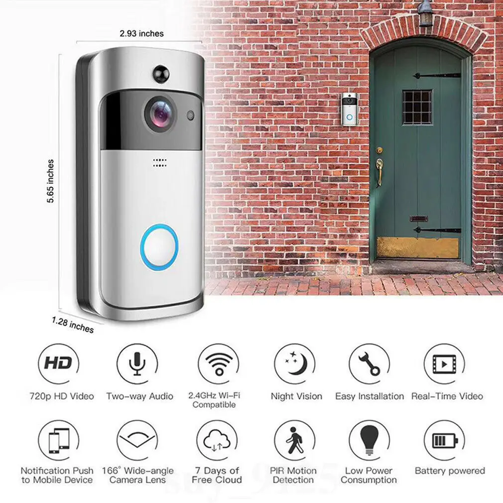 

Smart Wireless WiFi Ring Doorbell Video Camera Phone Bell Intercom Home Security System