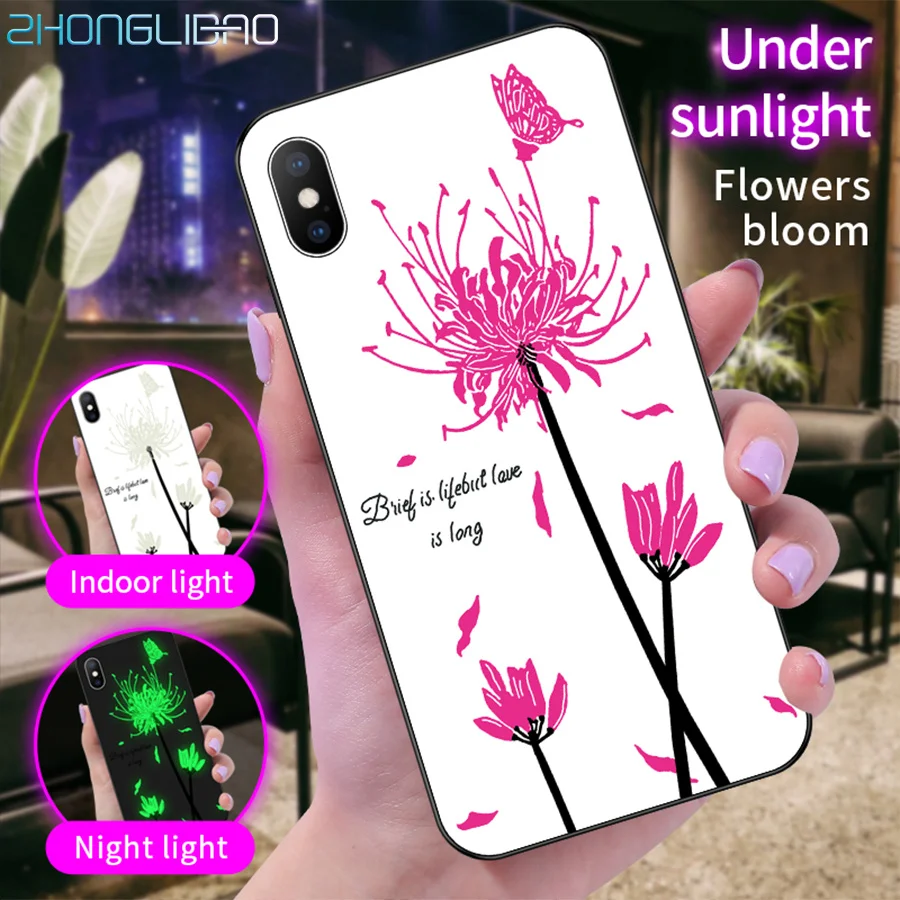 

Tempered Glass Cover for Xiaomi Redmi k20 7 7a Note 7 6 5 Pro Mi A3 A2 Lite 9 9t T Cc9 Cc9e 8 Variable Light Luminous Case