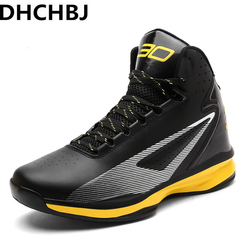 

Couples Basketball Shoes Black White High Top Sneakers Men Anti-slip Training Shoes Women Lace Up Cushioning Basketball Boots