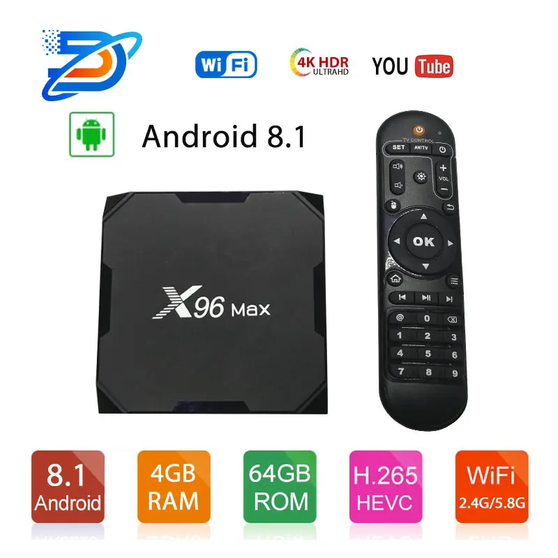 ТВ приставка X96 MAX Android 8 1 Amlogic S905X2 X96MAX 4 Гб 64 2 4G и 5 ГГц Wifi 1000M медиаплеер Смарт