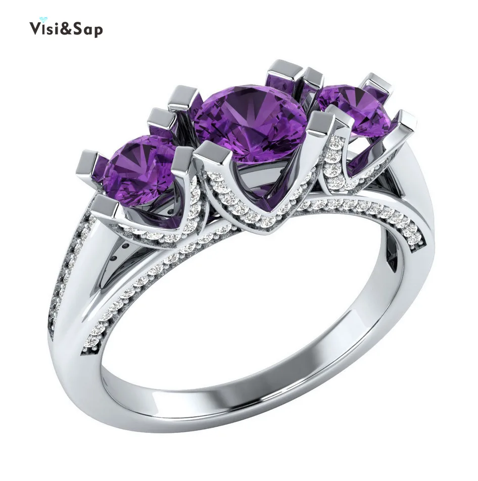 

Visisap Concise Purple Zircon Micro Insert Rings for Women Fashion Holiday Anniversary Jewelry Wholesale B664