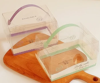 

12*8.5*8CM PVC Cake Mousse Cheese Cut Portablet box Cookies, cranberry biscuits, baked packaging pieces/lot
