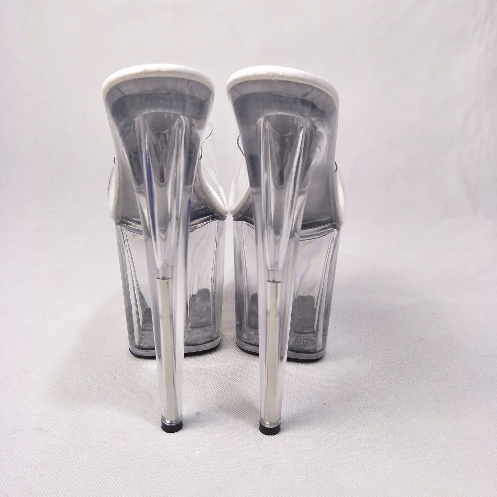 8 Inch Clear High Heel Slipper Gorgeous Crystal Slippers Low Price 20cm Platform Women's Shoes Club High Heels Dance Shoes