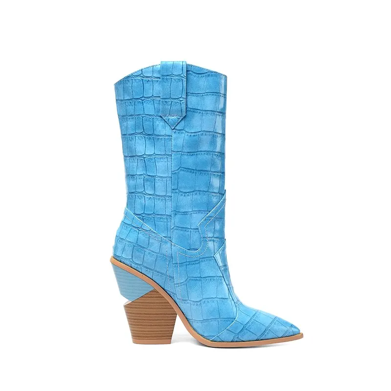 MORAZORA/Большие размеры 34-46, горячая Распродажа г. Новые женские ботинки до середины икры на высоком каблуке в стиле ретро брендовые ботинки осень-зима Дамская обувь
