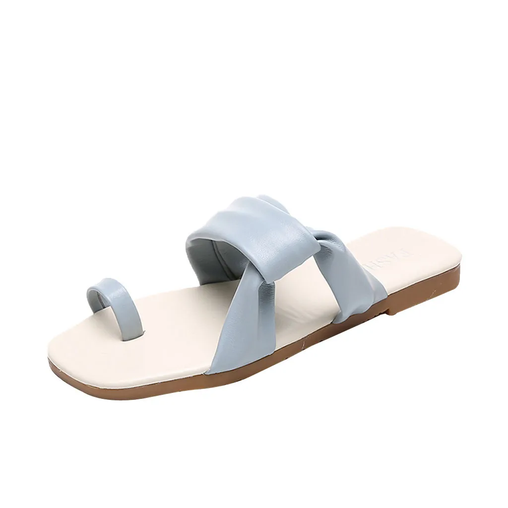 

SAGACE Women's summer new style flat open toe fashion wear wild lazy beach slippers beach shoes clip-on shoes 2019