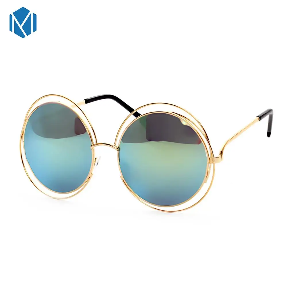 MISM Круглые Солнцезащитные очки больших размеров, женские солнцезащитные очки с металлической оправой, круглые очки, фотохромные очки для вождения - Цвет линз: YJA007B
