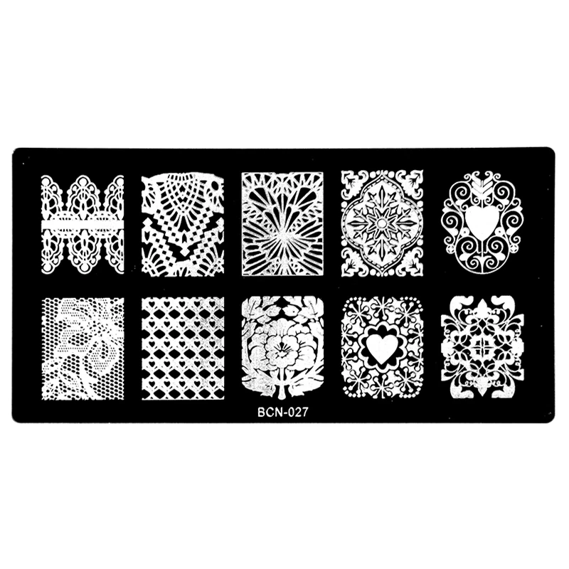 Rose Flower Lace Pattern Nail Art Stamping Template Image Plate Stencil Design Manicure Tools