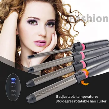 

CkeyiN 9/22/25/32mm Hair Curler Curling Iron Wand Tongs Digital Wave 360 Rotatable Fast Heating Hair Styling Tool styler Clip 46