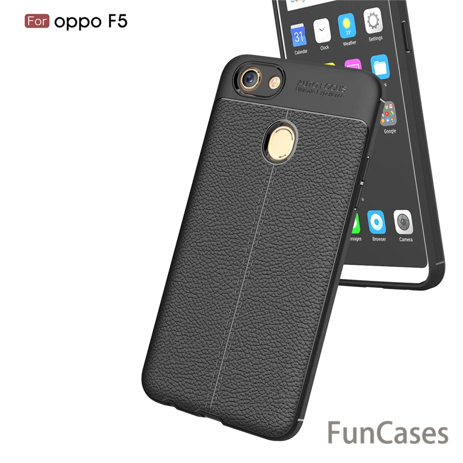 Untuk OPOSISI Kasus Untuk OPPO Kasus Penutup Untuk OPPO F5 F5 F5 TPU Silicone mewah Imitasi Kulit Telepon Kasus Untuk OPPO F5 balr handphone