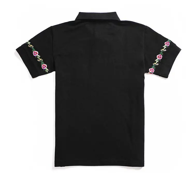 Hohe Neue 2023 Männer Hohe Stickerei Doppel Tiger Kopf Blumen Mode Polo-Shirts Hemd Skateboard Baumwolle Polos Top T # C37_voghion.com