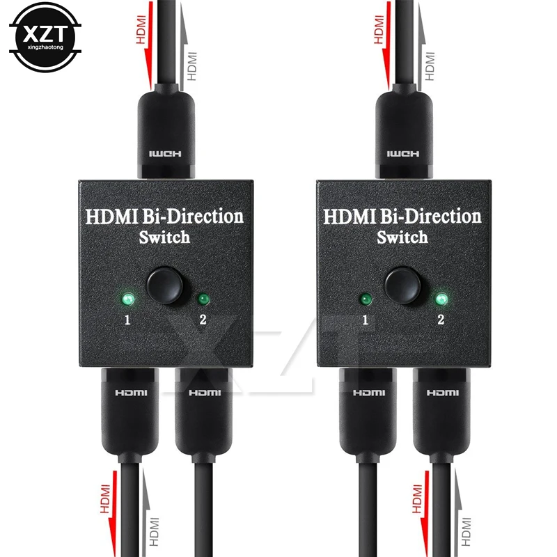 4K HDMI переключатель 2 порта двунаправленный 1x2 / 2x1 сплиттер Ultra HD 1080P 3D HDR HDCP для PS4 Xbox