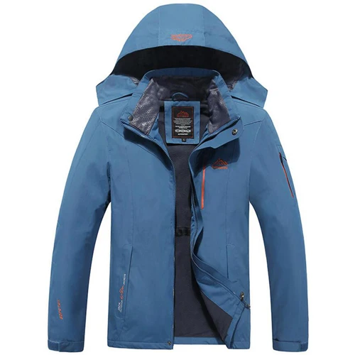 XIYOUNIAO размера плюс 7XL8XL Осенняя зимняя мужская куртка Военная Тактическая зимняя водонепроницаемая ветрозащитная мягкая оболочка куртка туристическое пальто - Цвет: denim blue