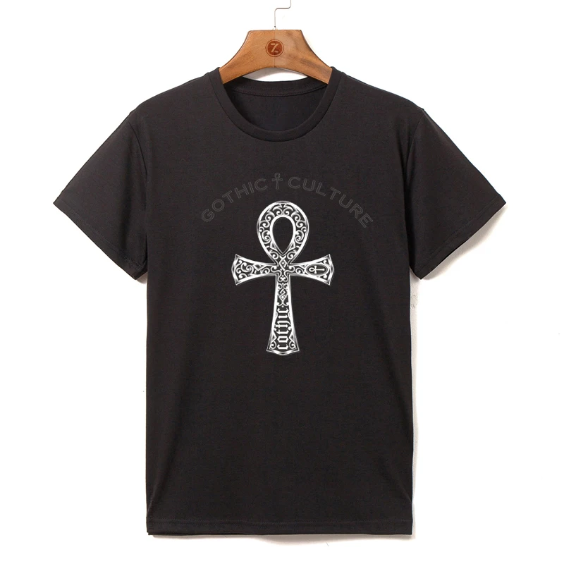 

European size 2019 Men's Heat transfer Short-sleeved t-shirt Gothic style Printing t shirt design Casual mens t shirts 064