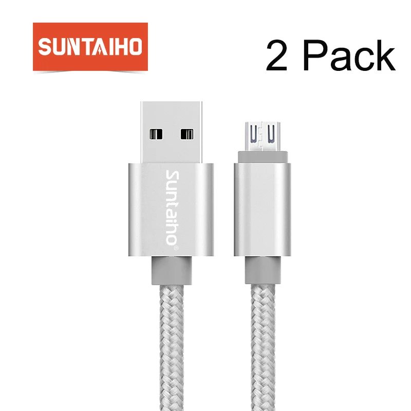 2 упаковки Suntaiho Быстрая зарядка Micro USB кабель для samsung s7 Нейлон Micro USB кабель для передачи данных для мобильного телефона Android для Xiaomi htc LG