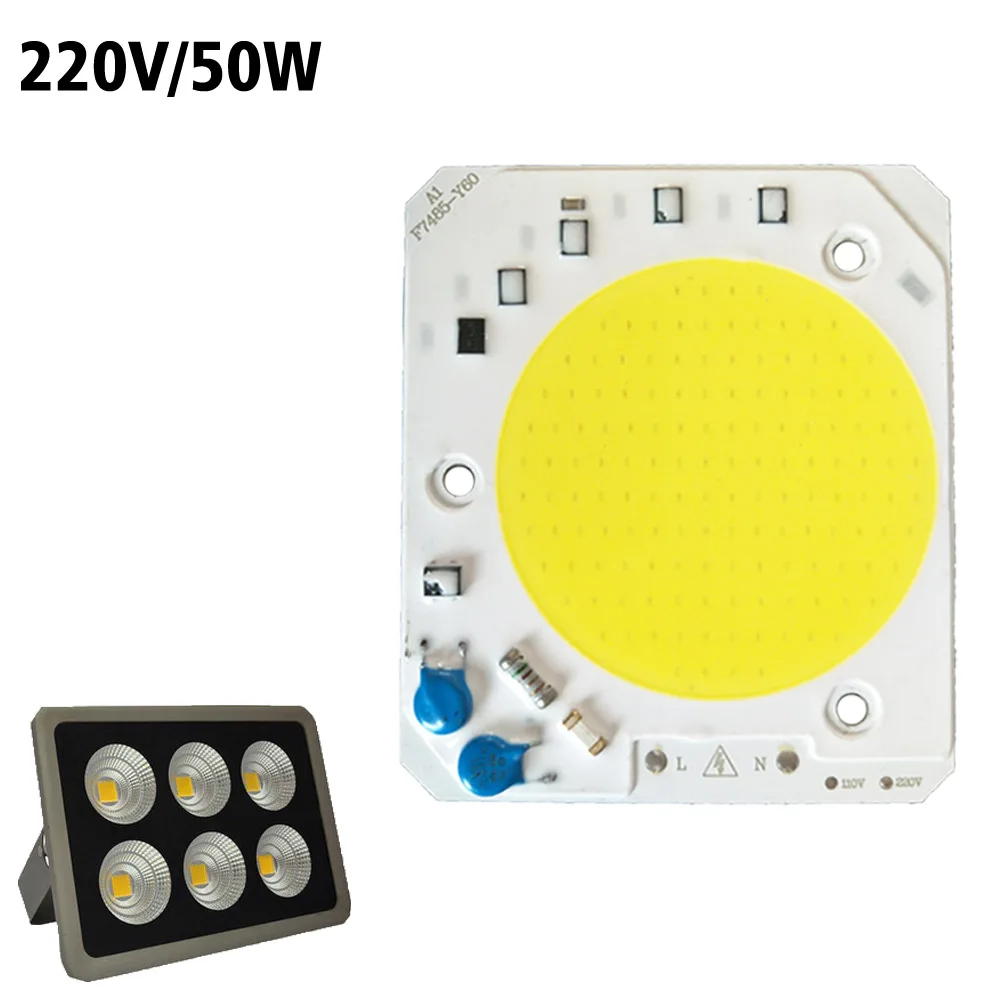

Smart IC IP65 Floodlight High Power Integrated LED COB Chip 50W 220V Matrix LED Spotlight DIY Flood Light Outdoor Street Lampada