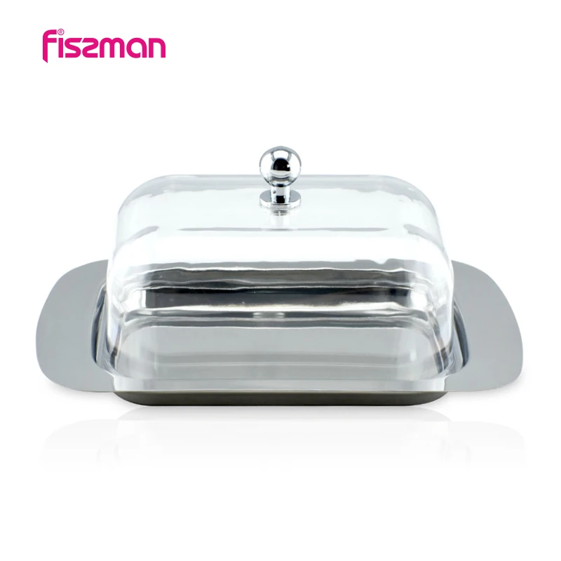 

Fissman Durable Stainless Steel Butter Dish Box Container Cheese Server Storage Keeper Tray With Plastic Lid Kitchen Dinnerware