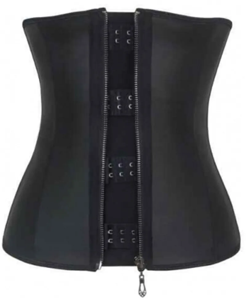 

Drop Shipping Women Corset Latex Rubber Sport zipper with clip latex Waist Training Cincher Corset Shaperwear XS-3XL 8113