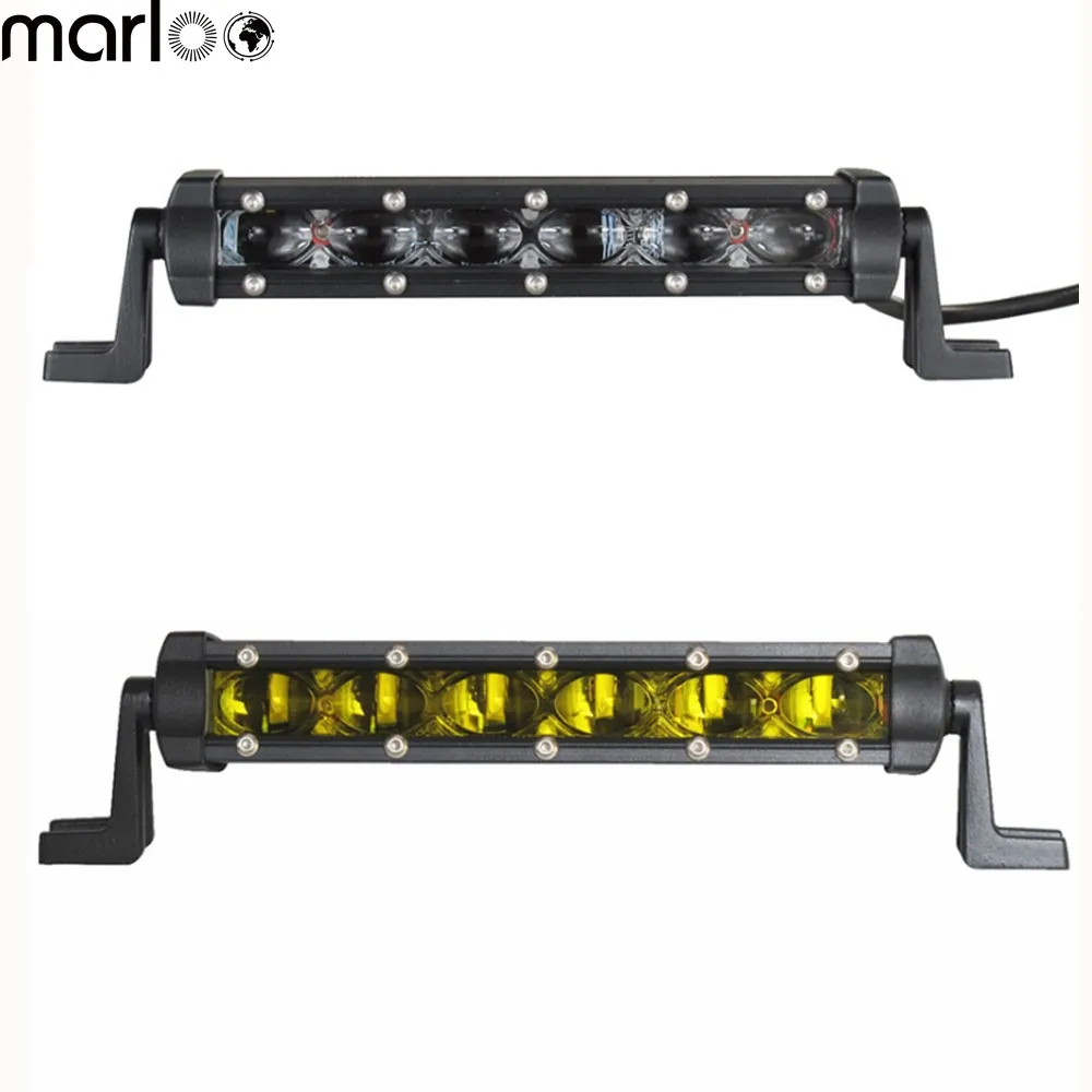 6d 8inch 30w (18w) Single Row Led Light Bar White Amber Auto Work
