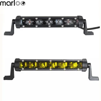 

6D 8Inch 30W (18W) Single Row Led Light Bar White Amber Auto Work Lights For Jeep Lada Niva 4X4 Off-Road 12V 24V Car Accessories