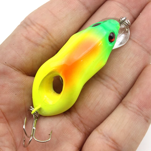 NEW 6Pcs Frog Fishing lure 6 color 6cm 9g Minnow lure Topwater