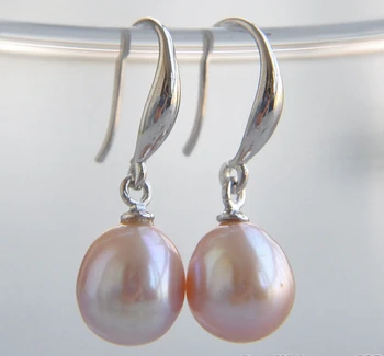 

100% Brand New High Quality Fashion PictureZ5819 WOW A++ lustre 8x11MM PINK RICE FRESHWATER PEARL EARRING