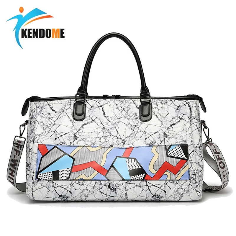 

New Waterproof PU Gym Sport Bags Outdoor Male Yoga Duffel Men And Women Fitness Handbag Hot Training Female Sports Bag