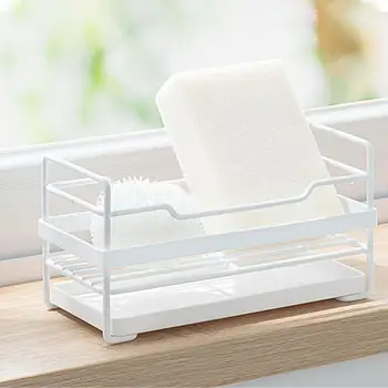 

Kitchen Sponge Holder Sink Shelf Dishwashing Sponge Drain Rack Holder Kitchen Storage Basket for Kitchen and Bathroom
