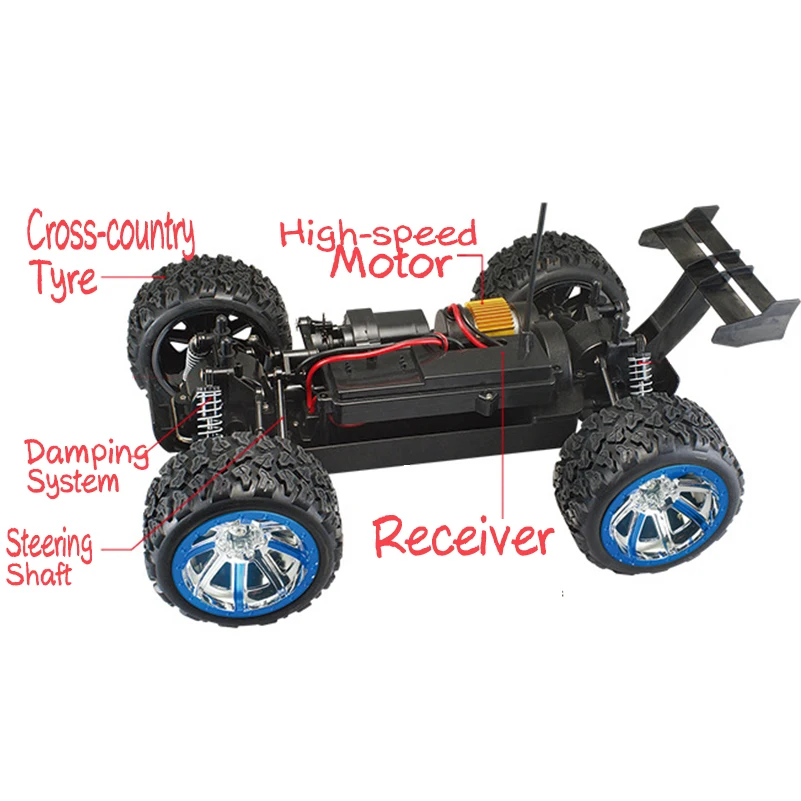 2,4 Ghz 4WD высокоскоростной Радиоуправляемый автомобиль, радиоуправляемые машинки, игрушки, рок-гусеничный внедорожный Dirt RC игрушки, грузовик, большое колесо, автомобиль для детей, подарки