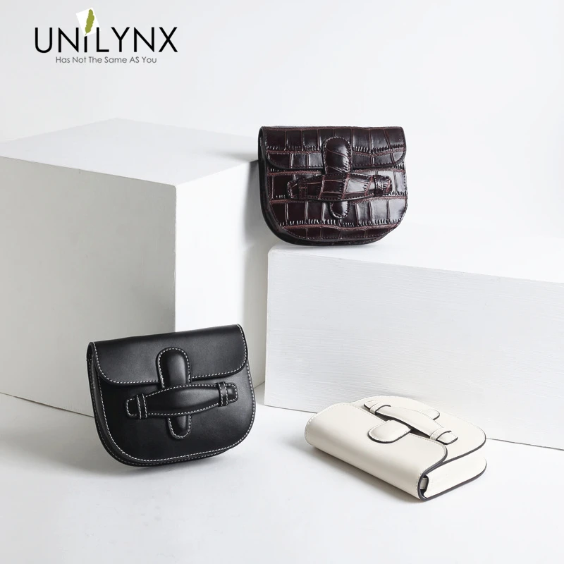 

UNILYNX Bags for women 2018 Luxury Brand Saddle bag Plaid Bags Female Handbags Designer Leather Big Crossbody Messenger Bag
