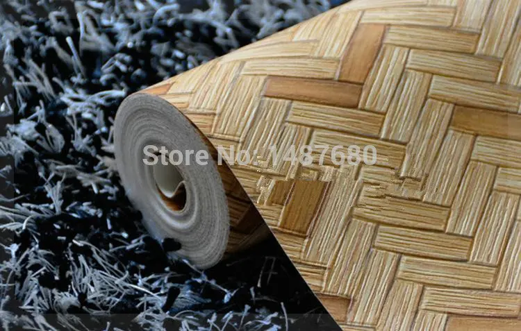 Simulation Straw Mats Wallpaper European Vintage Luxury Wall Paper