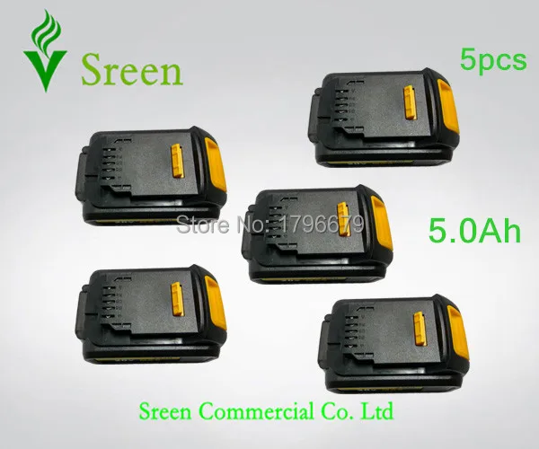 

5pcs 5000mAh Power Tool Rechargeable Li Ion Battery Replacement for DEWALT 18V DCB200 DCB201 DCB203 DCB204 DCB180 DCB181 DCB182