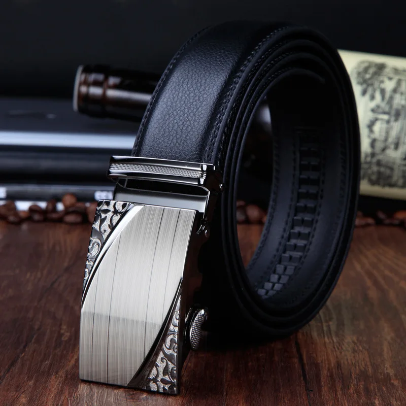 

Classical Automatic Belt Buckle Leather Belts Mens Waist Strap Belts male cowhide for men jeans Wear leather belts