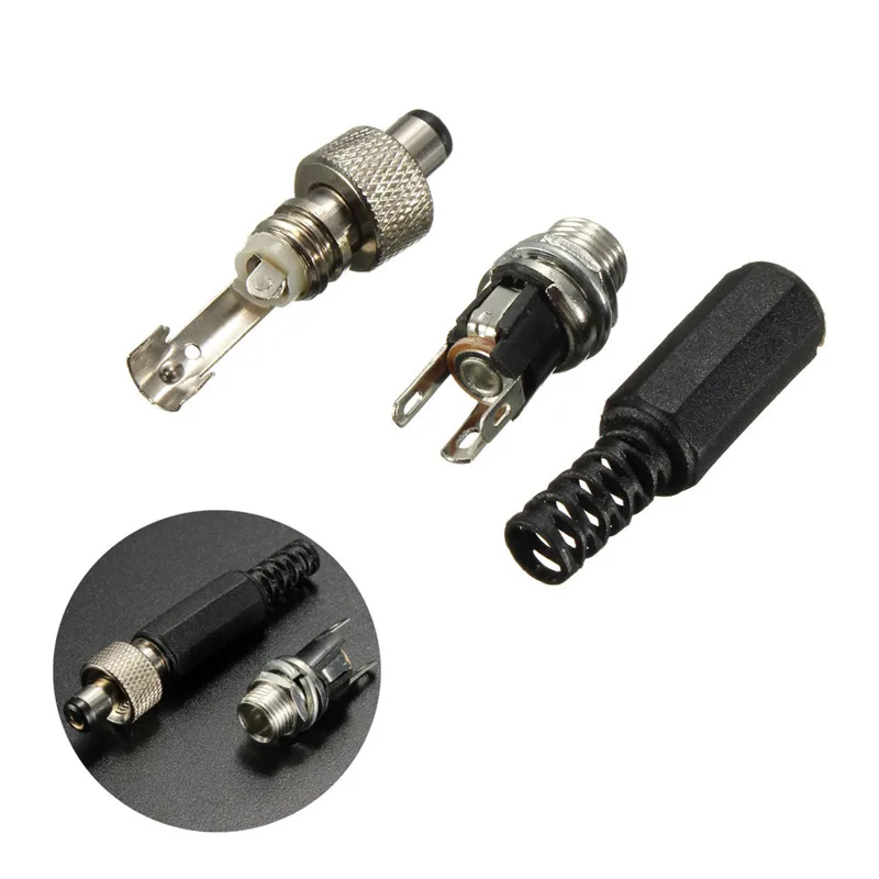 Femmina COPPIA DC Potenza Presa Jack Connettore 2.5 mm Maschio 2.1 mm