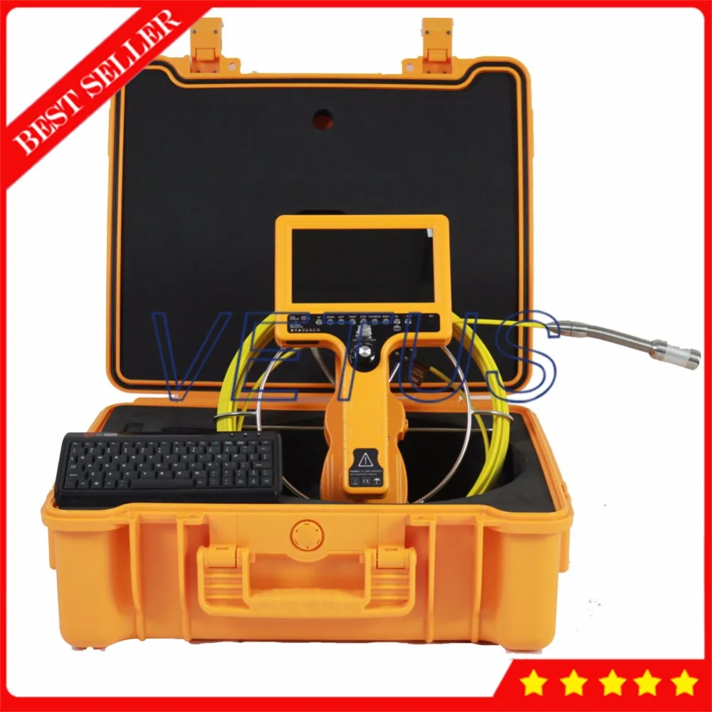 

512Hz locating transmitter Sewer Drain Pipeline Video inspection camera 28mm selfbalancing with USB keyboard input meter counter