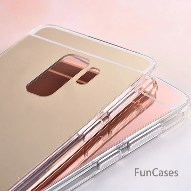 Силиконовый мягкий чехол накладка из ТПУ зеркальный для телефона samsung Galaxy A6 A8 S9 S8