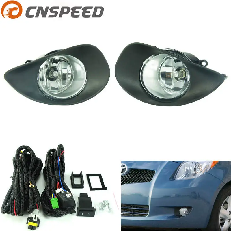 

CNSPEED Fog light fit for TOYOTA YARIS HATCHBACK VITZ 2006-2008 Fog lamps Clear Lens Bumper Fog Lights Driving Lamps YC100596-CL