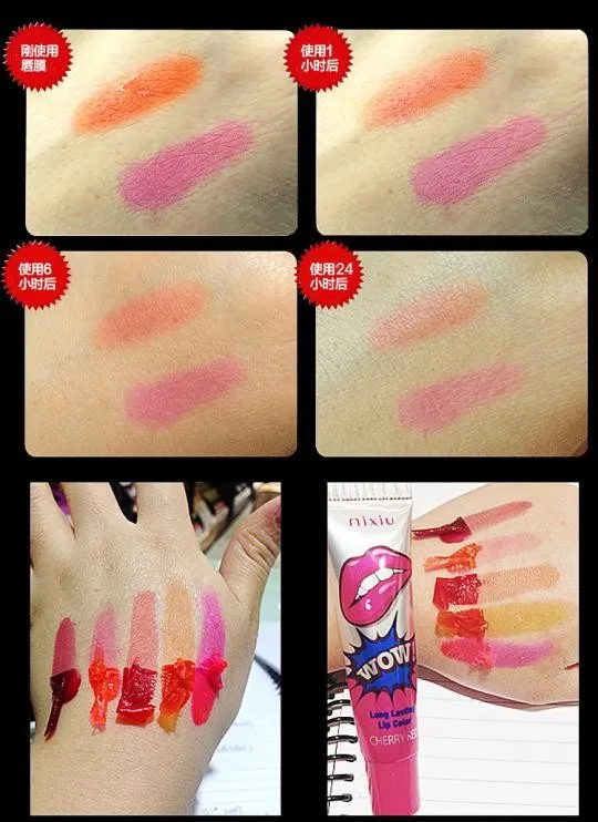Lábio à Prova Maquiagem de Longa Labiales Batom Água Kit Lipgross Romântico Urso Maquiagem Companheiro Duração Máscara Lábio Matiz 48 Pcs d' 12 Beleza e saúde
