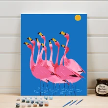 Краска ing по номерам животные птица DIY Цифровая акриловая цветная Настенная картина для гостиной креативное ремесло и творчество женщина 40 x50cm