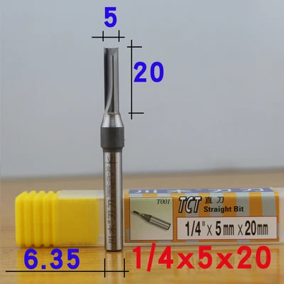 1 шт. 1/" хвостовик 1 мм-6 мм TCT прямые фрезы для резьбы по дереву 2 флейты для гравировки по дереву фрезы карбидные Фрезы с ЧПУ - Длина режущей кромки: D-5mm.H-20mm