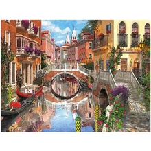 Diy полный квадратный круглый Алмазная вышивка пейзаж с мостом фото на заказ алмазная живопись вышивка крестиком 5D свадебное украшение ZP-1082