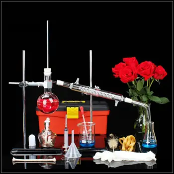 

new full set of distillation unit 250ml distillation bottle serpentine condensation tube 23pcs Kits