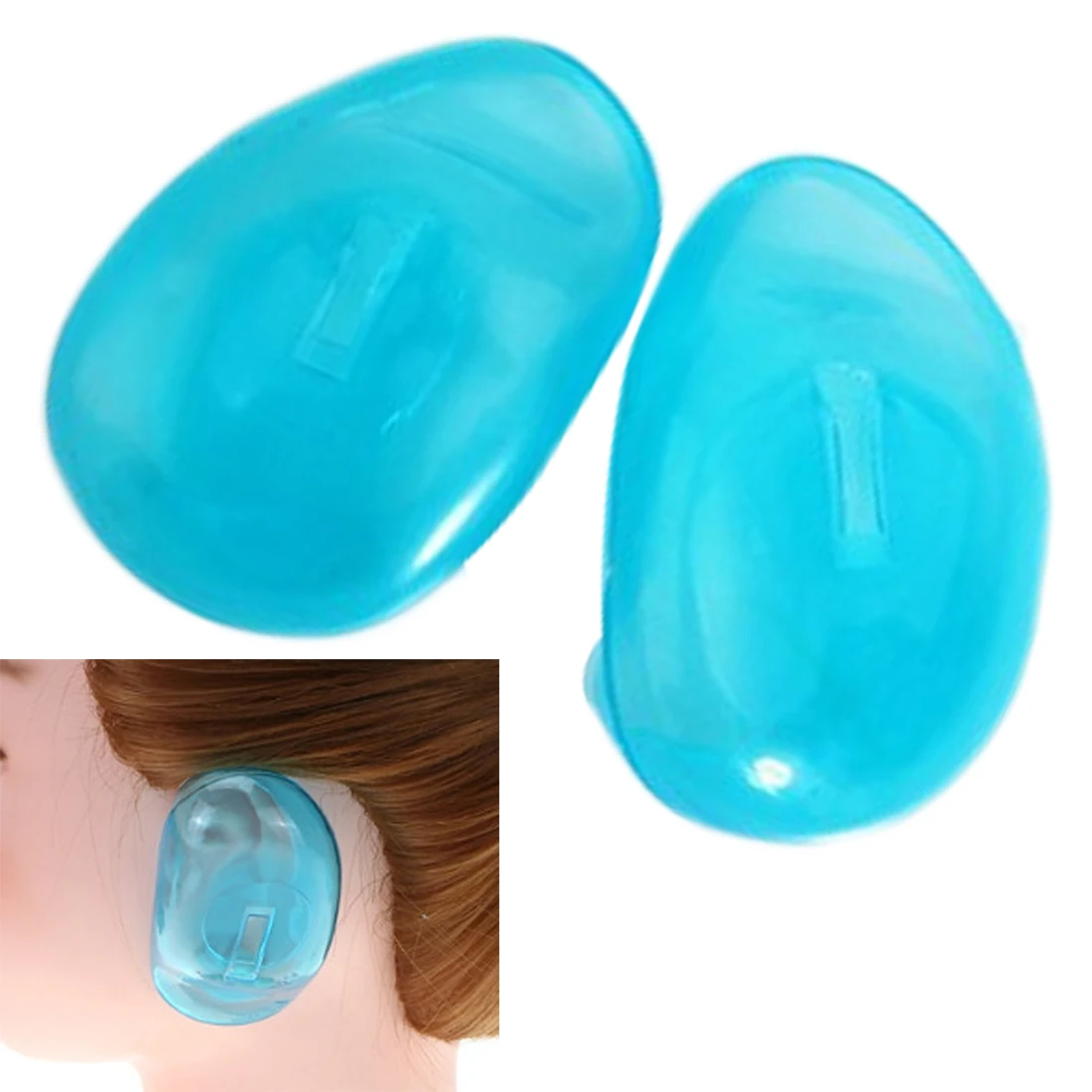 1 пара прозрачных силиконовых водонепроницаемых ушных крышек краска для волос защитный инструмент для окрашивания волос синие стильные Парикмахерские аксессуары